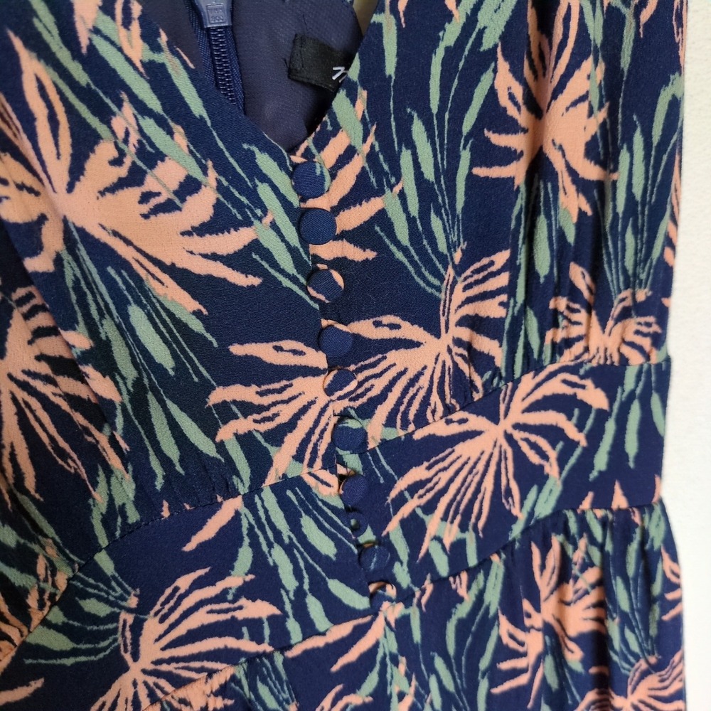 Madewell Oasis Palms Wide Leg Jumpsuit V Back Tropical Resort 6 Beachy Coastal - Picture 7 of 11
